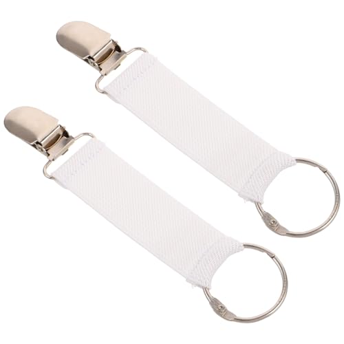CALLARON 2St Reisehut-Clip unverzichtbare Geldbörse Top-Layer-Geldbörse aus Rindsleder Jackenclips Handschuhhalter Reise Hut Halterung Hutklammer Faust- und Handschuhclips Polyester Weiß von CALLARON