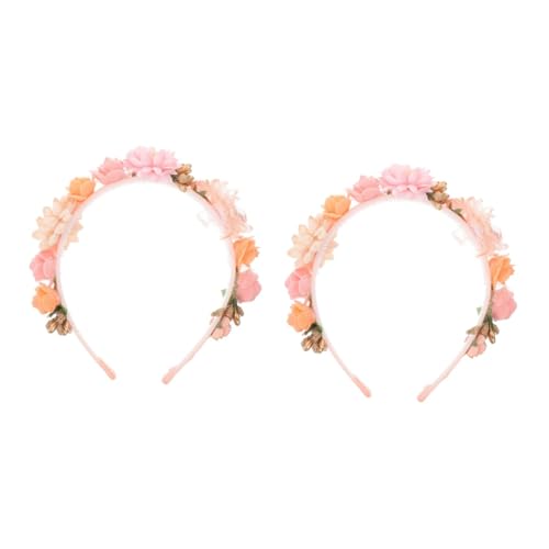 CALLARON 2St Stirnband hair clip flower haarblume Haarband Schmücken Party-Haarreifen Kopfschmuck für Mädchen Europäisch und amerikanisch Haarschmuck Schal künstliche Braut von CALLARON