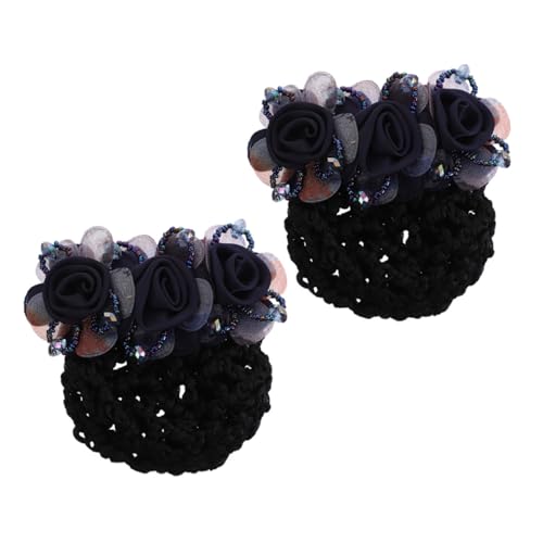 CALLARON 2stücke Dutt-abdeckung Mit Blumen-haarnetz Und Clip Für Damen Dutt-haarspange Aus Stoff Dutt-halter Für Hochsteckfrisur-accessoires Dutt-netz Für Haar Dutt-accessoires Für von CALLARON
