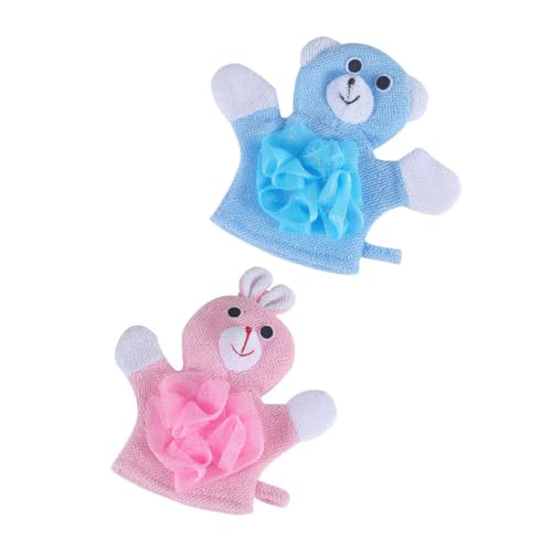 CALLARON 2Stücke Cartoon Peeling Handtücher Für Hautschrubben Und Reinigungstuch Hase Blauer Für Tägliche Körperpflege Und Spaß Im Bad von CALLARON