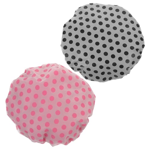 CALLARON 2stücke Duschhaube Für Damen Badehaube Mit Schutzschichten Und Innenschicht Aus Mikrofaser Für Schnelles Trocknen Reisebadehaube Duschhut von CALLARON