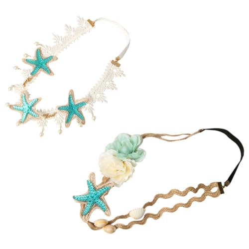 CALLARON 2stücke Perlen Haarreif Für Damen Blumen Stirnband Muschel Haarband Strand Stil Blume Design Spitzen Haarband Damen Haar Accessoire Muschel Stirnband Verziert Headwear CALLARON 2stücke Perlen Haarreif Für Damen Blumen Stirnband Muschel Haarband Strand Stil Blume Design Spitzen Haarband Damen Haar Accessoire Muschel Stirnband Verziert Headwear von CALLARON