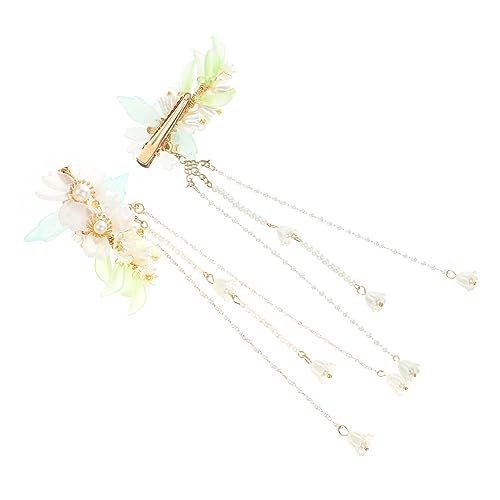 CALLARON 2stücke Blumen-haarspangen Mit Quasten Chinesischer Stil Dekorative Haarspangen Für Frauen Und Mädchen von CALLARON