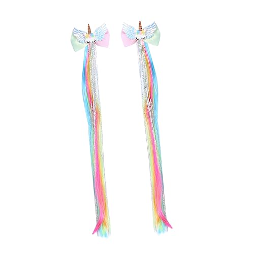 CALLARON 2stücke Haarspangen Für Kinderperücken Haarnadeln Aus Strapazierfähigem Material Glattes Haarteil Haarschmuck Für Mädchen Und Junge Mädchen Einhorn-muster Für Partys Und von CALLARON