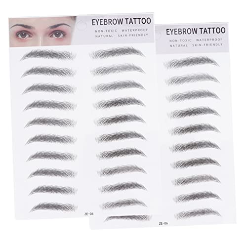 CALLARON 2 Stück Augenbrauen Transfer Sticker Künstliche Augenbrauen Wasserfest Schwarz Für Männer Und Frauen Einfach Anzuwenden Für Täglichen Gebrauch von CALLARON