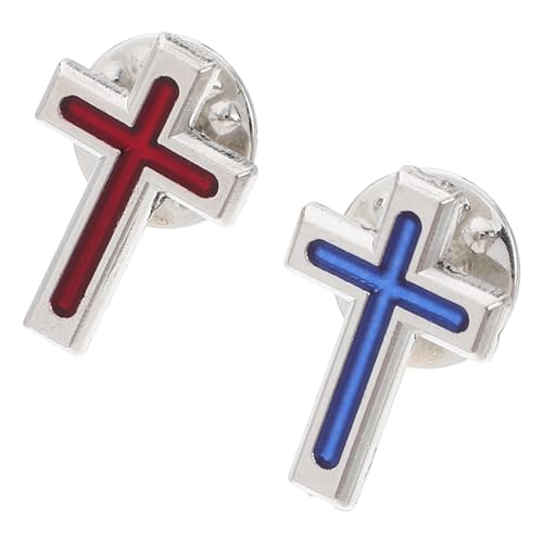 CALLARON 2stücke Metallkreuz Brosche Dekorative Nadel Religiöse Anstecknadel Jesuskind Krawattenclip Kreuznadeln Für Männer Anzugnadeln von CALLARON