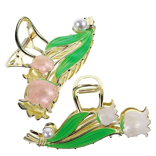CALLARON 2Stücke Metall Haarspangen Tulpenform Haarclips für Dickes Haar Damen für Make Up und Haaraccessoires von CALLARON