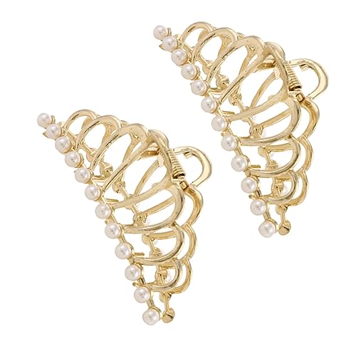 CALLARON 2Stücke Perlen Haarklammer Krallenclip für Damen Langlebig für Dickes und Dünnes Haar Haarschmuck für Alltag und Besondere Anlässe von CALLARON