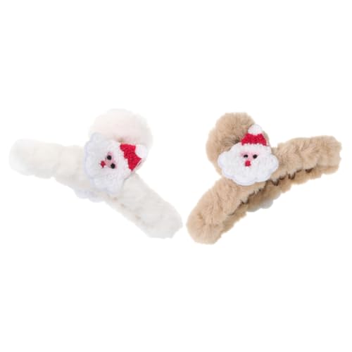 CALLARON 2Stücke Plüsch Haarspangen Für Damen Dicke Haarklammern Und Einzigartige Weihnachts Haaraccessoires Für Festlichkeiten Und Tägliches von CALLARON