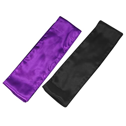 CALLARON 2stücke Schal Für Perücken Satin Stirnbänder Für Damen Haarwickel Perückengriffband Violett Schwarz Leicht Zu Reinigen Pflegen von CALLARON