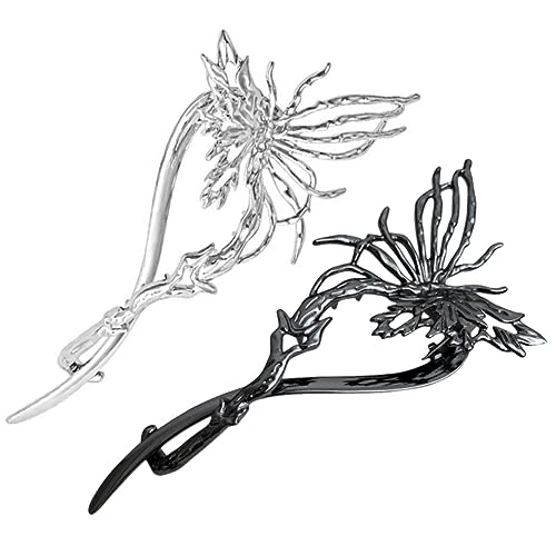 CALLARON 2Stücke Schmetterling Haarspangen Für Damen Haarklammern Für Verschiedene Frisuren Stilvolles Haaraccessoire Und Gunmetal Perfekter von CALLARON