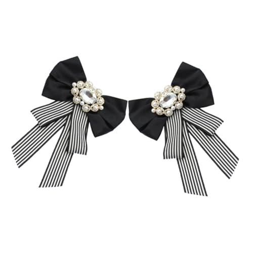 CALLARON Damen Fliege Kragen Krawattennadel Bowknot Brosche Strass Broschen Elegante Reversnadel für Hochzeitsbankett von CALLARON
