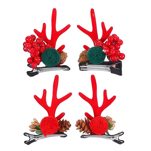 CALLARON 2paare Weihnachts-haarspangen Mit Rentiergeweih-design Niedliche Dekoration Für Partys Halloween Und Weihnachten Haaraccessoires Für Mädchen Und von CALLARON
