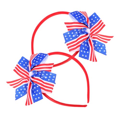 CALLARON 2stücke Haarschmuck Für Mädchen Mit Amerikanischer Flagge Haarband Mit Schleife Kopfbedeckung Für Patriotische Feiern Schulaufführungen Unabhängigkeitstag von CALLARON