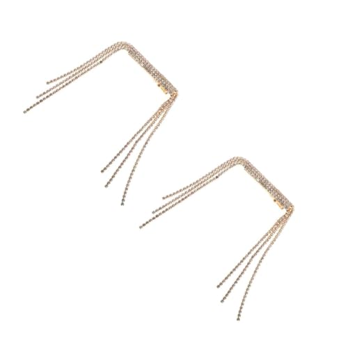 CALLARON 2st Diamant-quastenbrosche Brosche Kragennadel Modenadeln Und Broschen Herzbroschen Für Frauen Stift Hüter Des Gender-trikots Strassbroschen Pins Für Sambas Zinklegierung Golden von CALLARON