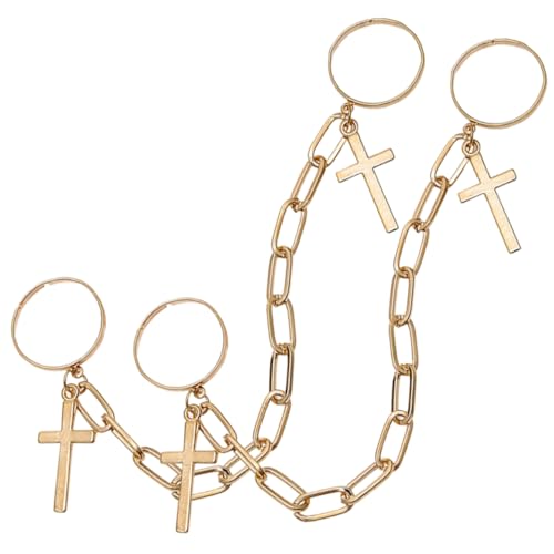 CALLARON 2st Kettenblatt Ringe Mit Ketten Ringe Für Männer Ästhetisch Verstellbare Ringe Herrenring Schmuck Für Männer Männerringe Für Männer Damenringe Silberring Legierung Punk Fräulein von CALLARON