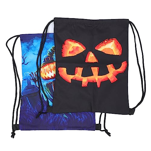 CALLARON 2st Kürbiskopf-rucksack Halloween-goodie-bags Halloween Süßes Sonst Gibt's Saures Taschen Halloween-snack-tasche Süßigkeitentüte Für Kinder Sport Nachtisch Fitness Polyester von CALLARON