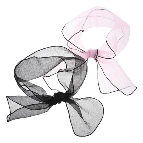 CALLARON 2er Set HalstüCher FüR Damen - Seide Sonnenschutzschal, Modische KopftüCher in Schwarz Und Rosa, Vielseitig als Bandana, Halstuch, Kopftuch, Pink Seidentuch 90 x 16 cm von CALLARON