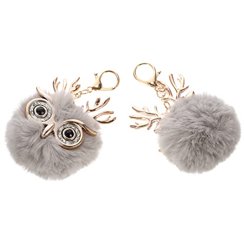 CALLARON 2stücke Plüsch Eulen Tier Schlüsselanhänger Bastelarbeit Anhänger Taschenhaken Zubehör von CALLARON