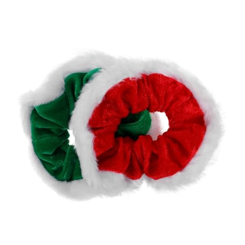 CALLARON 2stücke Weihnachts-haarbänder Aus Samt Für Frauen Elastische Festliche Haarspangen Mit Flauschigen Kanten Haarschmuck-accessoire Für Feiertage Und Besondere Anlässe von CALLARON
