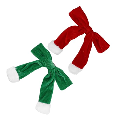 CALLARON Schicke Haarspange mit Weihnachtsmotiv Haarspange für Damen Aus Weihnachtlichem Sackleinenband Haarspange Aus Weichem Samt Stilvolle Haarschleife für Frauen von CALLARON