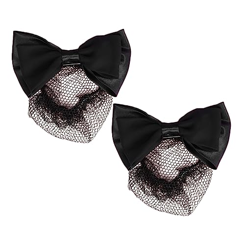 CALLARON 2stücke Elastisches Schleifenkopf-haarnetz Dutt-haarnetz Snoodnetz Netz-clip Für Damen Frauen Tanz Büro Arbeit Schwarz von CALLARON