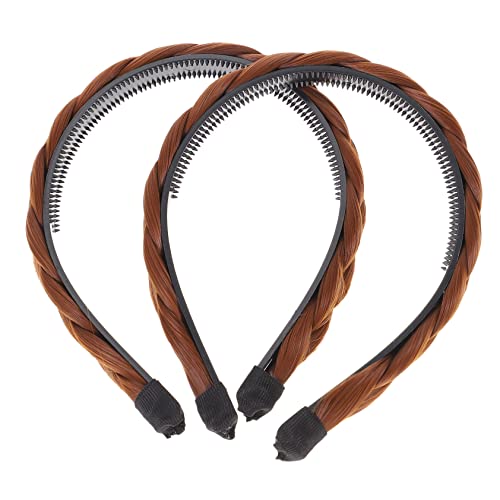 CALLARON 2stücke Geflochtene Haarbänder Für Damen Haarschmuck Synthetischem Haar Für Hochzeiten Partys Und Alltag von CALLARON