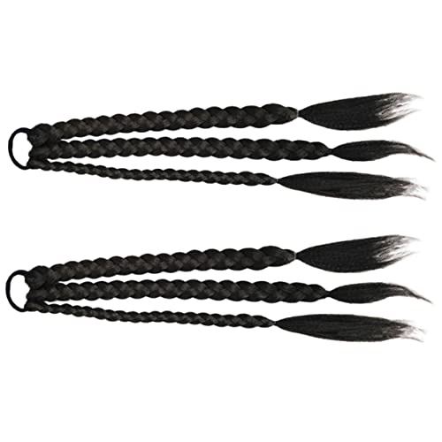 CALLARON 2stücke Geflochtene Pferdeschwanz Haarverlängerung Synthetische Haarteile Für Frauen Mädchen Zum Stylen Mit Haargummis Aus Hochtemperaturseide Für Alltag Urlaub Cosplay von CALLARON