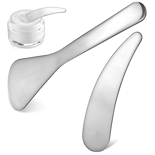 CALLARON 2stücke Gesichtsspatel Aus Edelstahl Und Löffel Für Creme Wiederverwendbare Hautpflegespatel Kosmetikwerkzeuge Zum Dosieren Von Lotionen Kleine Schönheitslöffel Für Make-up Und von CALLARON