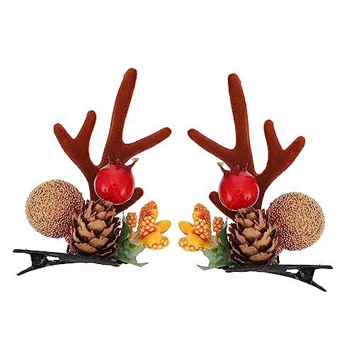 CALLARON 2stücke Geweih Haarschmuck Junge Mädchen Haarspange Dekorative Haarnadel Schicke Haarspange Elch Für Party Abschlussball Und Alltag von CALLARON