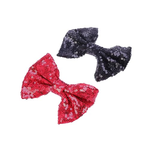 CALLARON 2stücke Große Haarspangen Mit Schleifen Und Pailletten Für Mädchen Süßes Haaraccessoire Für Tägliches Tragen Und Besondere Anlässe Rot Und Schwarz von CALLARON