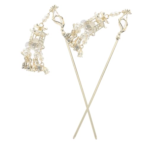 CALLARON 2stücke Haarnadeln Im Antiken Stil Mit Quaste Chinesischer Stil Laterne Haar Sticks Metall Anhänger Haar Stick Für Damen Für Haarstyling-accessoires von CALLARON