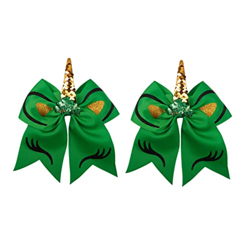 CALLARON 2stücke Haarschleife Grün Für Mädchen Haarspangen Dehnbar Und Rutschfest Clips Haar Bögen Haarspangen Für Frauen Haarschleifen Zum Klettern von CALLARON