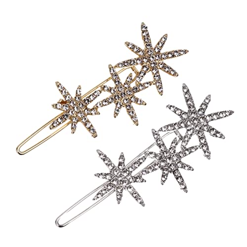 CALLARON 2stücke Haarspangen Mit Strass Und Schneeflocken-design Weihnachts-haaraccessoire Für Damen Und Mädchen Glänzende Haarklammern Für Festliche Anlässe von CALLARON