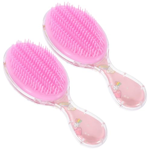 CALLARON 2stücke Kleine Haarbürste Für Mädchen Mit Weichen Borsten Tragbare Reisehaarbürste Süße Cartoon-designs Für Hause Und Unterwegs von CALLARON