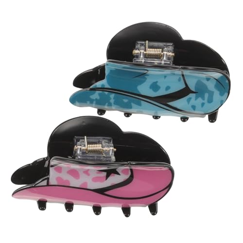 CALLARON 2stücke Kleine Haarspangen Für Frauen Süße Kieferklammern Mit Cowgirlhut-dekor Haarklammern Aus Sicherem Material Leicht Zu Tragen Passend Für Dünnes Oder Dickes Haar von CALLARON