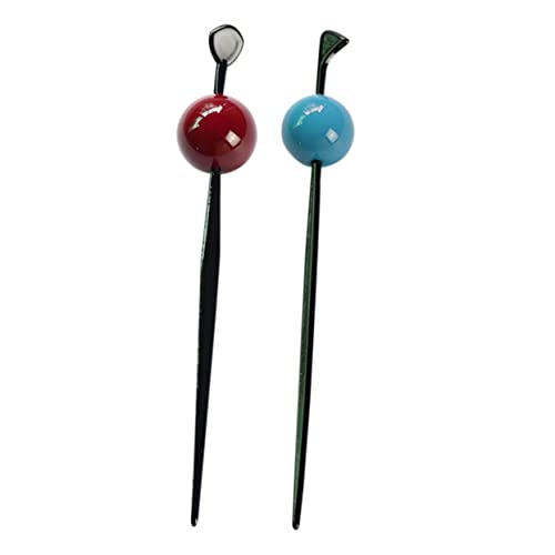 CALLARON 2 Stück Bunte Haarstäbchen Kugel Haarspangen Vintage Haargabel Aus Acryl Für Frauen Haarclip Für Dutt Und Hochsteckfrisuren Für Besondere Anlässe Und Alltag von CALLARON