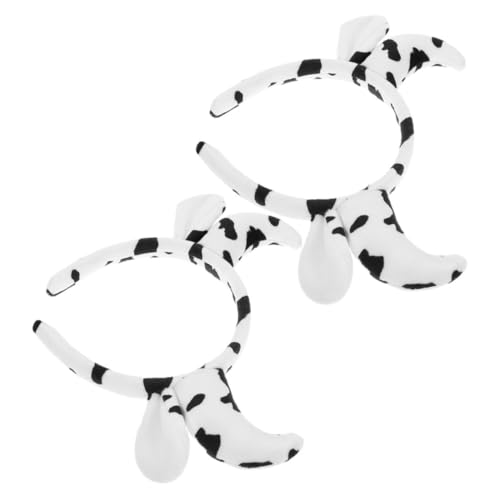 CALLARON 2stücke Kuh-plüsch-stirnband Mit Ohr-haarband Tier-stirnbänder Für Junge Mädchen Hut Mit Kuh-print Cowboyhut-stirnband Kuh-kopfbedeckung Kuh-kostümzubehör von CALLARON