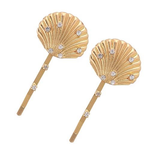 CALLARON 2stücke Muschel-haarspange Mit Strass-intarsien Haarnadel Aus Legierung Für Frauen Für Partys Festivals Und Alltag von CALLARON
