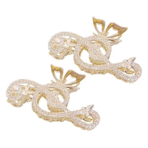 CALLARON 2stücke Musiknote Haarklammern Mit Strass Und Perlen Große Haarklammer Für Dickes Haar Stilvolle Haaraccessoires Für Und Mädchen Für Partys Und Besondere Anlässe von CALLARON
