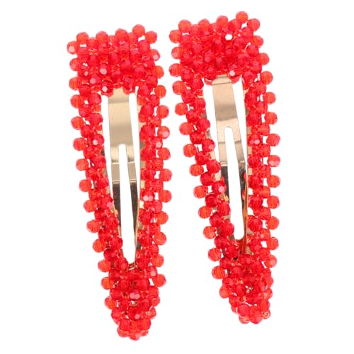 CALLARON 2stücke Perlenhaarspangen Haarnadeln Für Frauen Perlenspangen Styling-haarschmuck -design Haarschmuck Für Mädchen Und Damen Rot von CALLARON