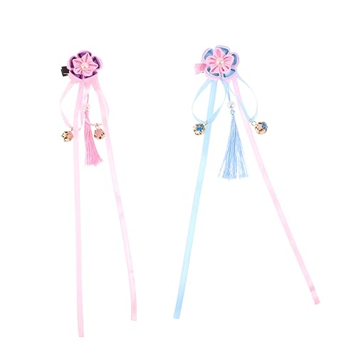 CALLARON 2stücke Quasten Haarspange Im Chinesischen Stil Haarnadel Für Mädchen Junge Mädchen Haarschmuck Violett Und Blau Pro Farbe Geeignet Für Kindertage Weihnachten Neujahr von CALLARON