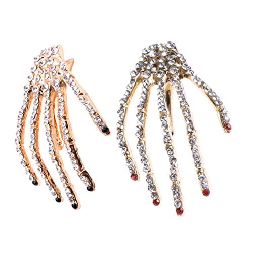 CALLARON 2stücke Skelett Krallen Haarspange Für Frauen Mädchen Skelett Haarnadel Mit Clip Haar Zubehör Für Hut Kleidung Filigranes Design von CALLARON