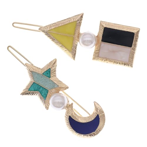 CALLARON 2stücke Stern-haarspangen Geometrische Form Haarschmuck Für Frauen Clip Haarnadeln Dekorativ Mit Kunststoffperle Für Alltag Party Hochzeit von CALLARON