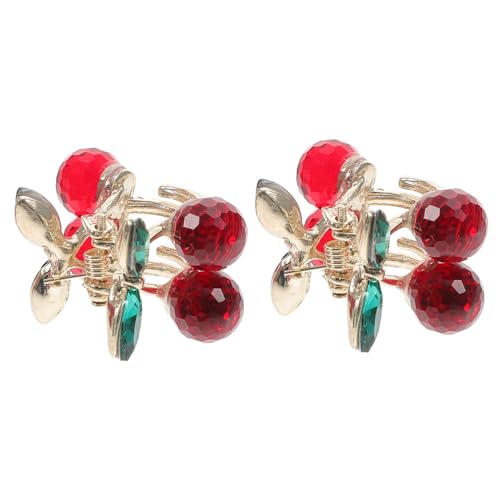 CALLARON 2stücke Strass Kirsche Haarklammern Lustige Haarspangen Für Damen Starke Haltefunktion Perfekter Haarschmuck Für Mädchen Und Frauen Vielseitig Einsetzbar Für Jeden Anlass von CALLARON