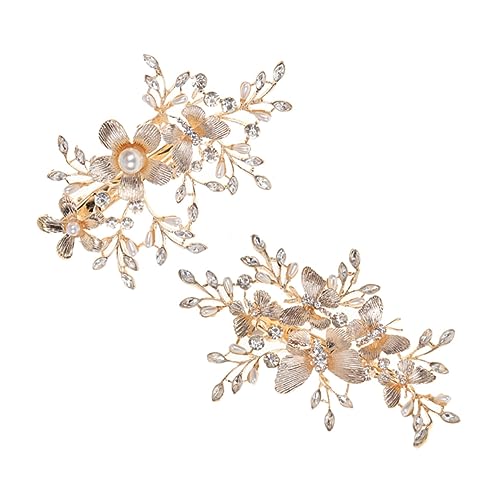 CALLARON 2stücke Teiliges Braut Haarschmuck Mit Blumen Und Schmetterlingen Funkelnde Haarspangen Für Hochzeiten Accessoire Für Bräute Und Brautjungfern von CALLARON
