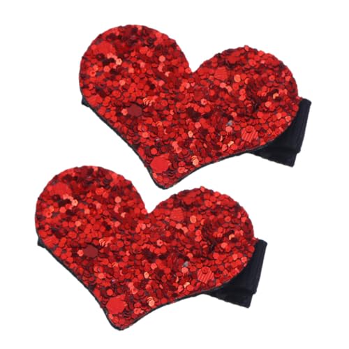 CALLARON 2stücke Teiliges Herzförmige Glitzer-haarspangen Für Mädchen Funkelnde Pailletten-haaraccessoires Für Valentinstag Hochzeiten Und Partys von CALLARON