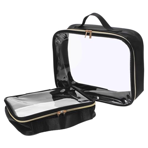 CALLARON 2stücke Transparente Kosmetiktasche Klein Für Reisen Mit Make-up Organizer Durchsichtige Tasche Für Beauty Utensilien Kulturbeutel Reisezubehör Aufbewahren Mit Ausreichend von CALLARON