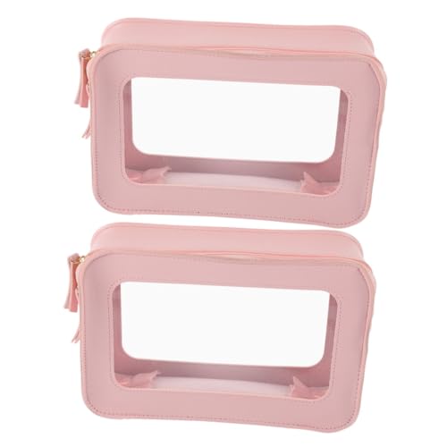 CALLARON 2stücke Transparente Kosmetiktasche Mit Reißverschluss Reise-Make-up-Tasche Organizer-Taschen Für Damen Wiederverwendbar Schlichtes Design Für Make-up Und Kleine Gegenstände von CALLARON