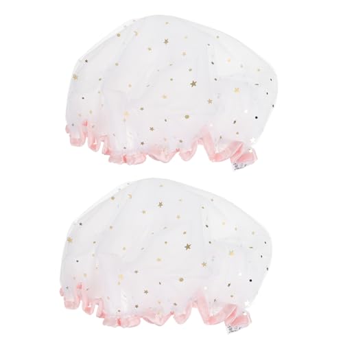 CALLARON 2stücke Wasserdichte Duschkappen Für Damen Und Mädchen Transparent Und Dicht Für Badezimmer Und Reisen Leicht Und Langlebig Zum Schutz Von Make-up Und Haaren von CALLARON